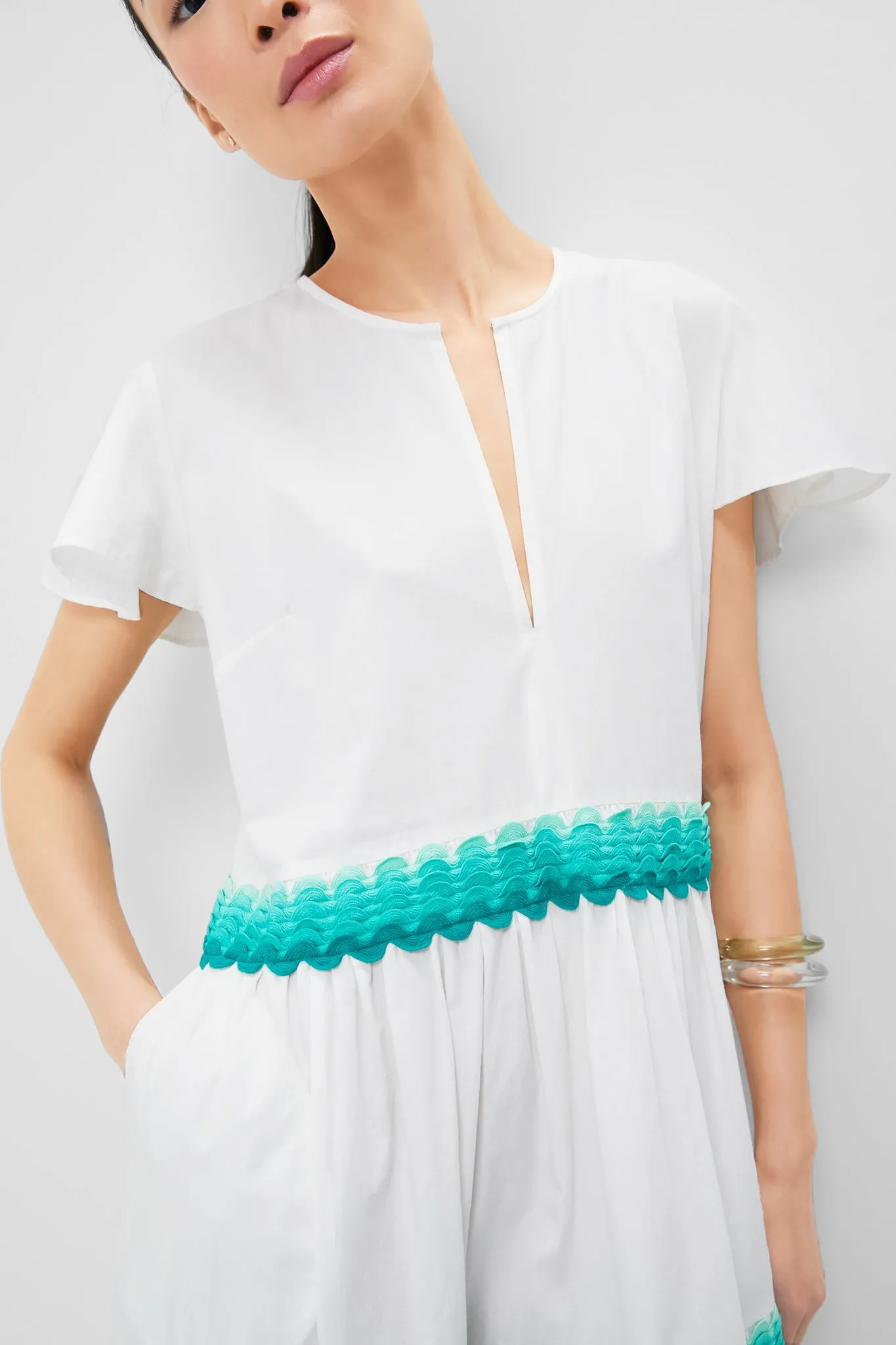Pacifica Aqua V Neck Maxi Dress