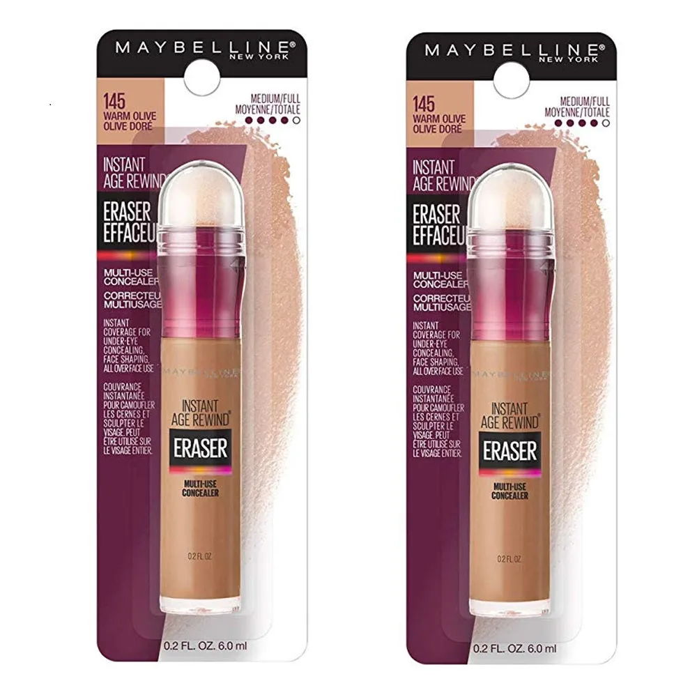 Pack of 2 Maybelline New York Instant Age Rewind Instant Eraser Multi-Use Concealer, Warm Olive # 145