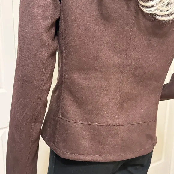 Philosophy by REPUBLIC CLOTHING Faux Leather Suede Brown Jacket Small