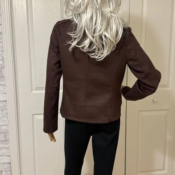 Philosophy by REPUBLIC CLOTHING Faux Leather Suede Brown Jacket Small