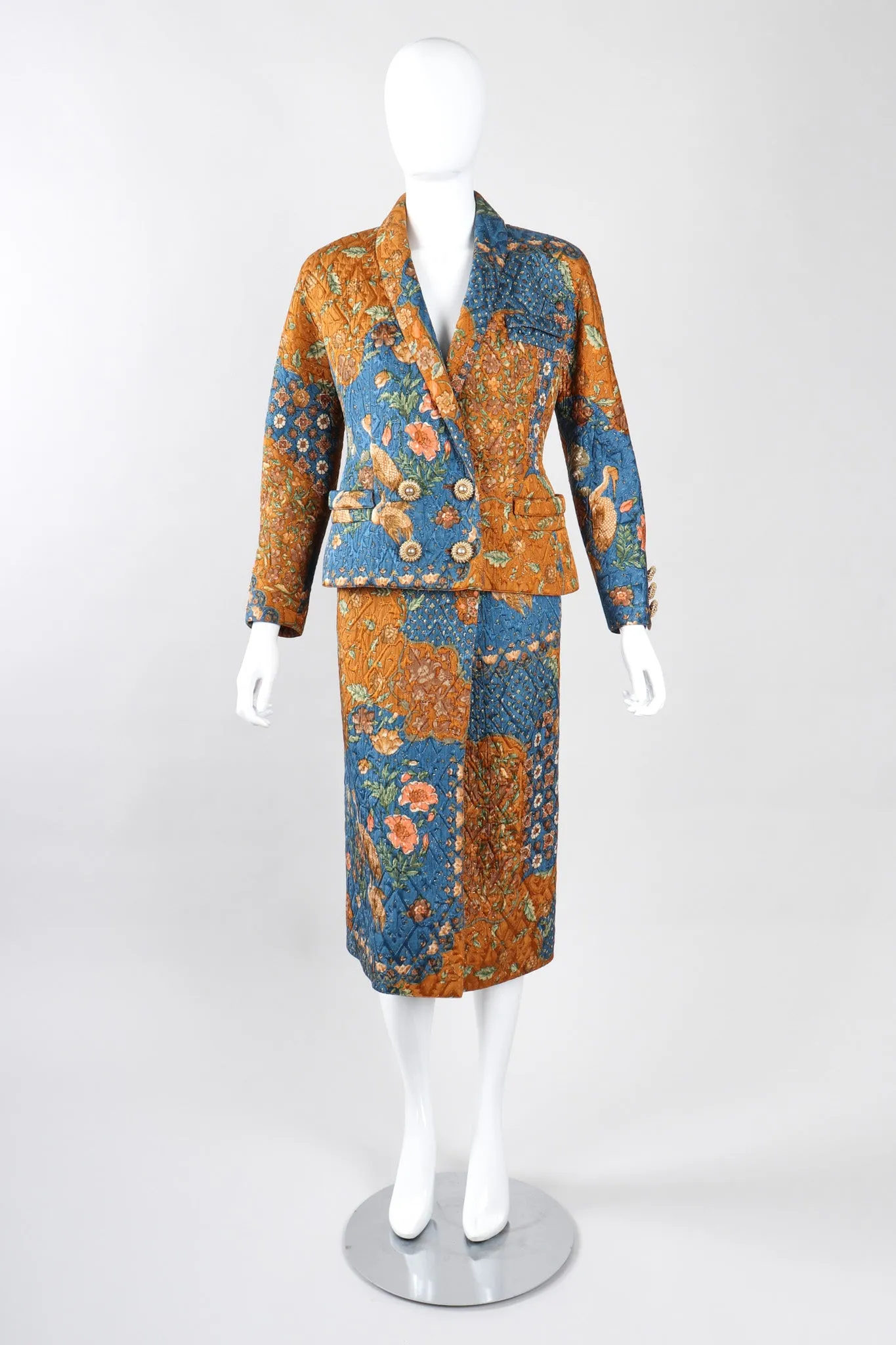 Quilted Jacket & Wrap Skirt Set