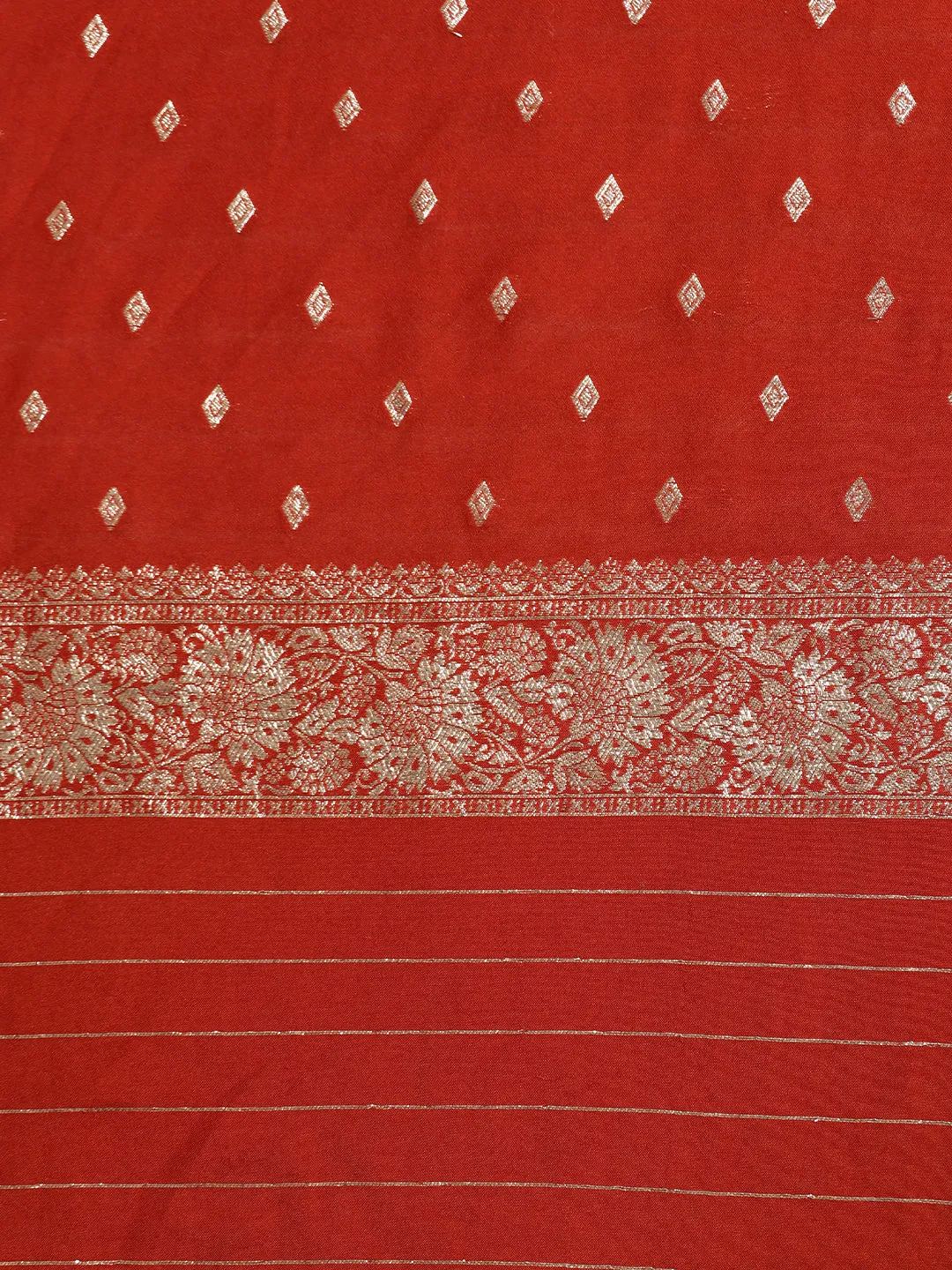 Red Zari Woven Design Heavy Banarasi Saree