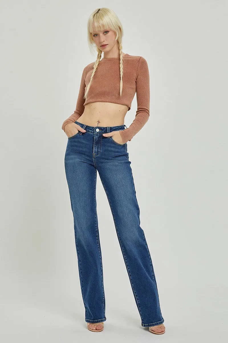 Risen Mid Rise Long Straight Jean