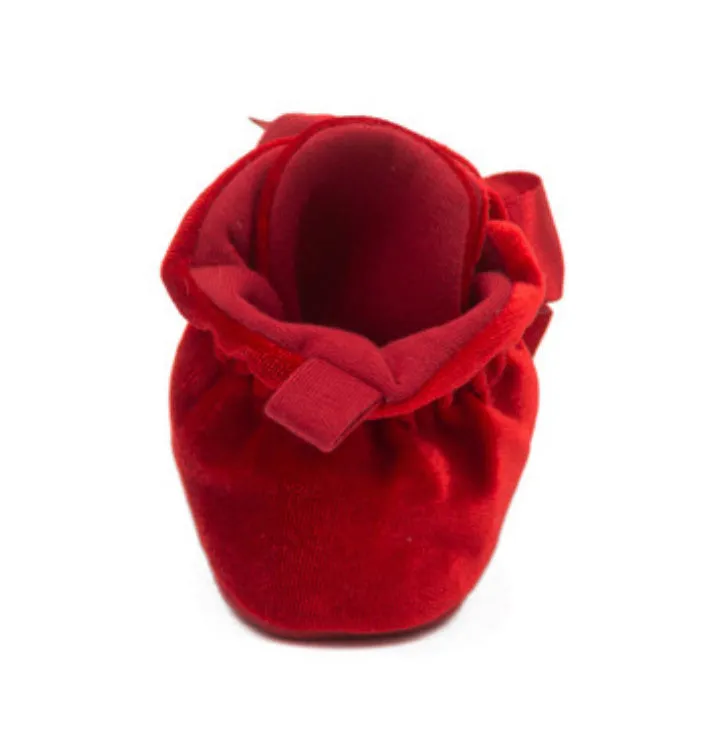 Robeez - Snap Bootie - Holiday Bow - Red Velvet