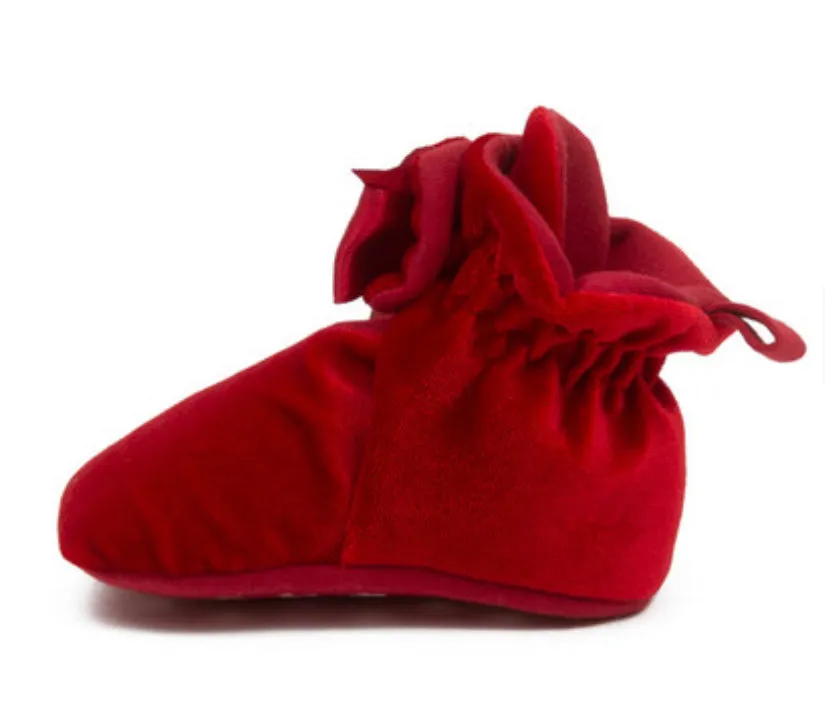 Robeez - Snap Bootie - Holiday Bow - Red Velvet