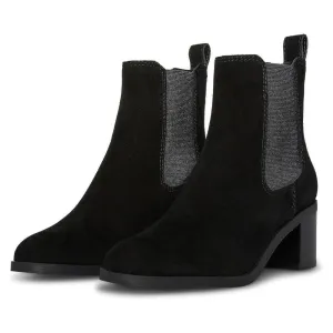 Rockwell Black Suede Heeled Chelsea Booties