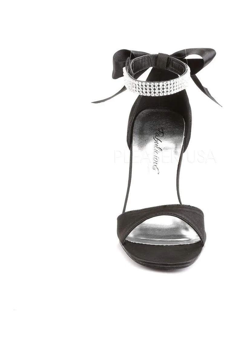 ROMANCE-372 Sandal | Black Genuine Satin