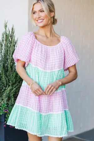 Scarlet Bloom Pink Gingham Babydoll Dress