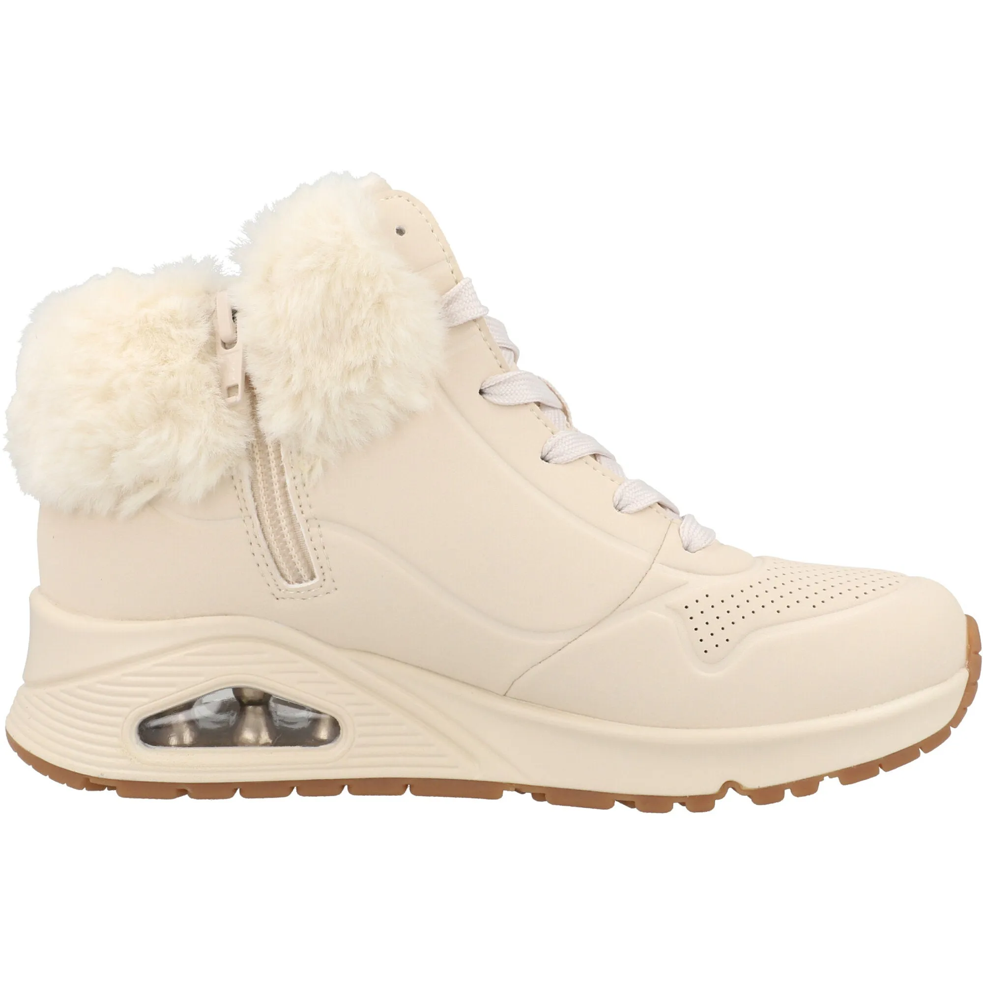 Skechers Uno Natural Faux Fur Sneakers