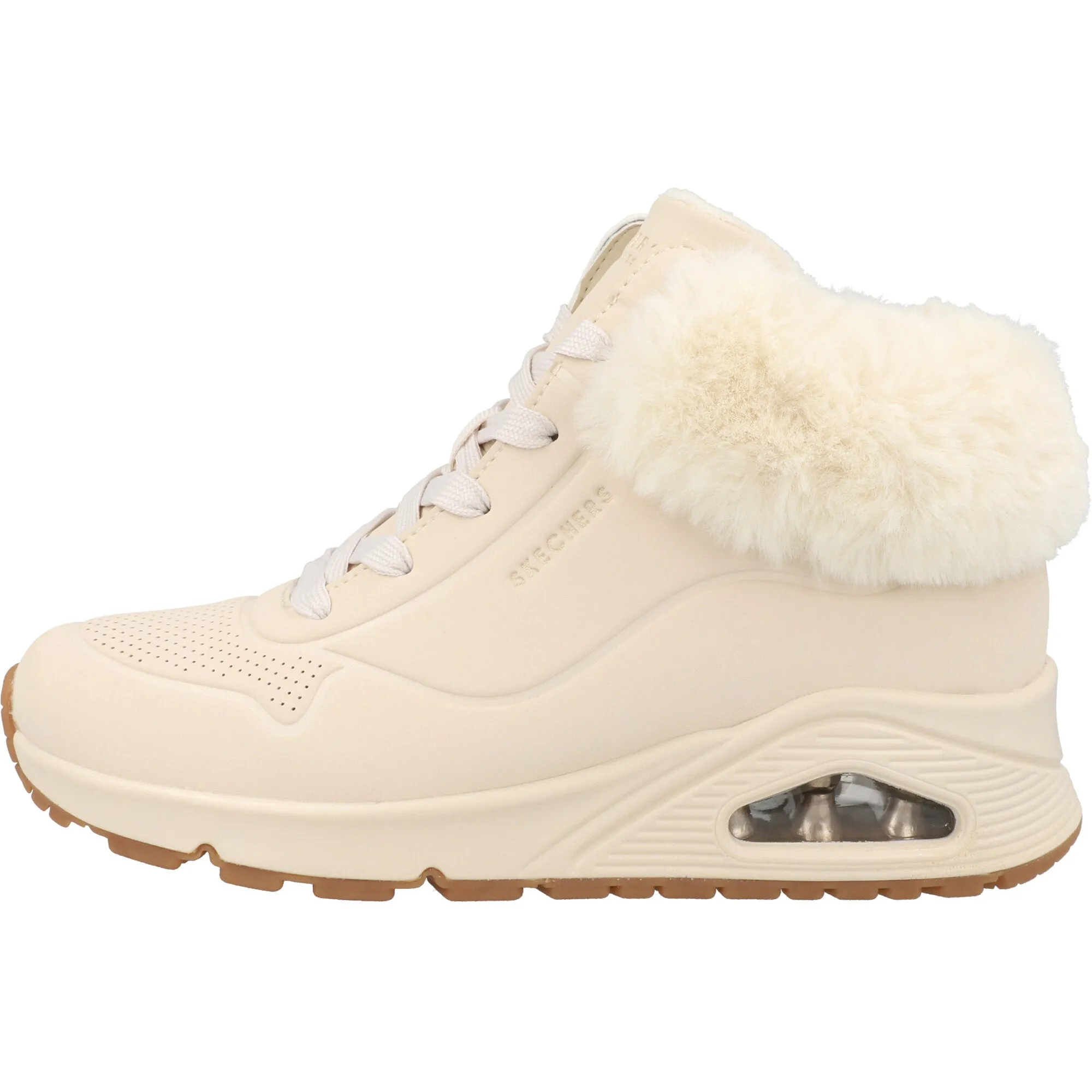 Skechers Uno Natural Faux Fur Sneakers