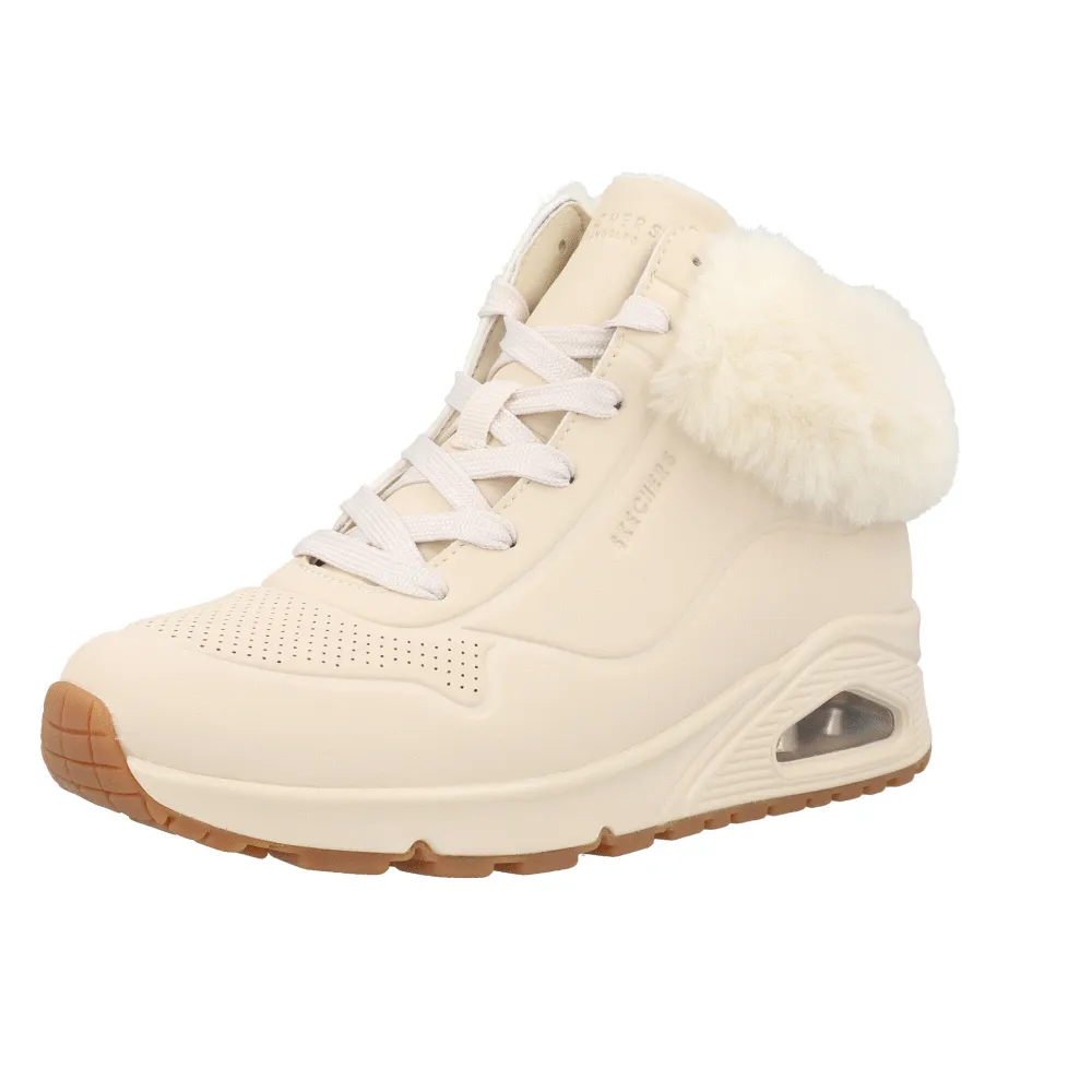 Skechers Uno Natural Faux Fur Sneakers