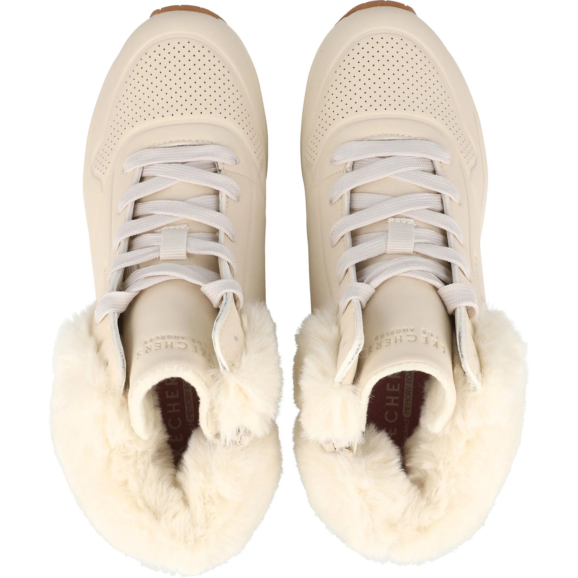 Skechers Uno Natural Faux Fur Sneakers