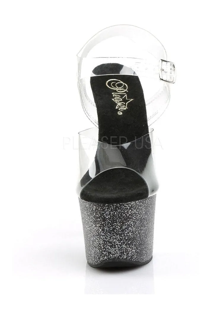 SKY-308MG Platform Sandal  | Black Vinyl