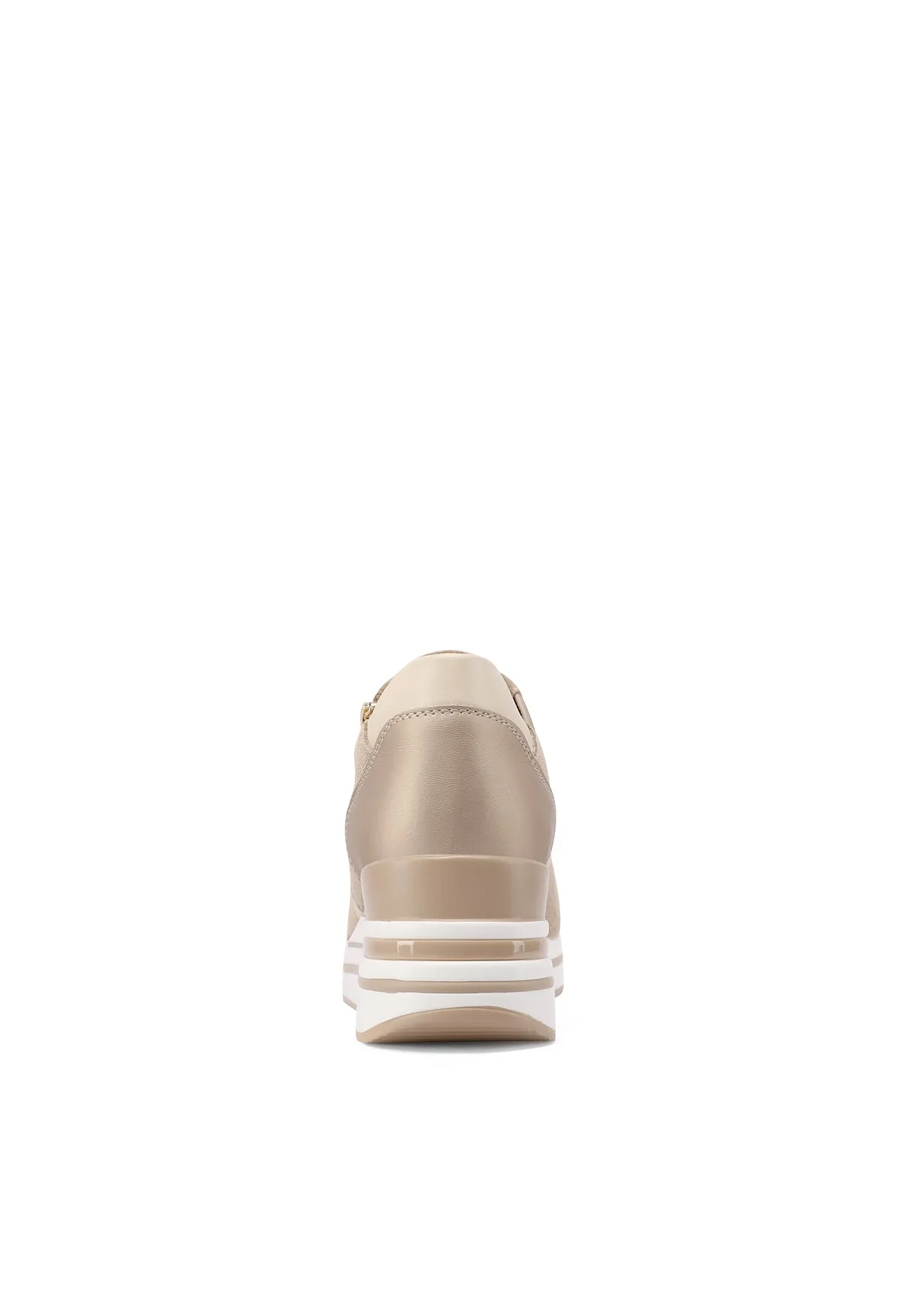Sneakers in vera pelle con platform QH8013