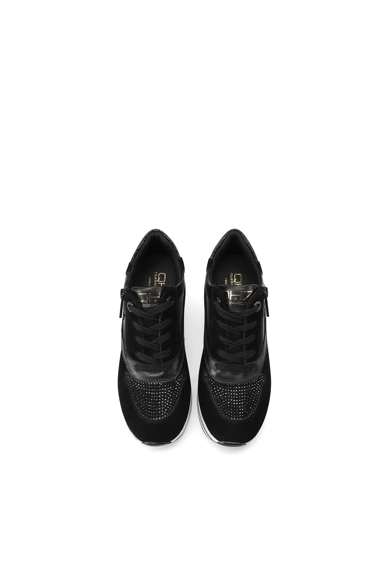 Sneakers in vera pelle con platform QH8013