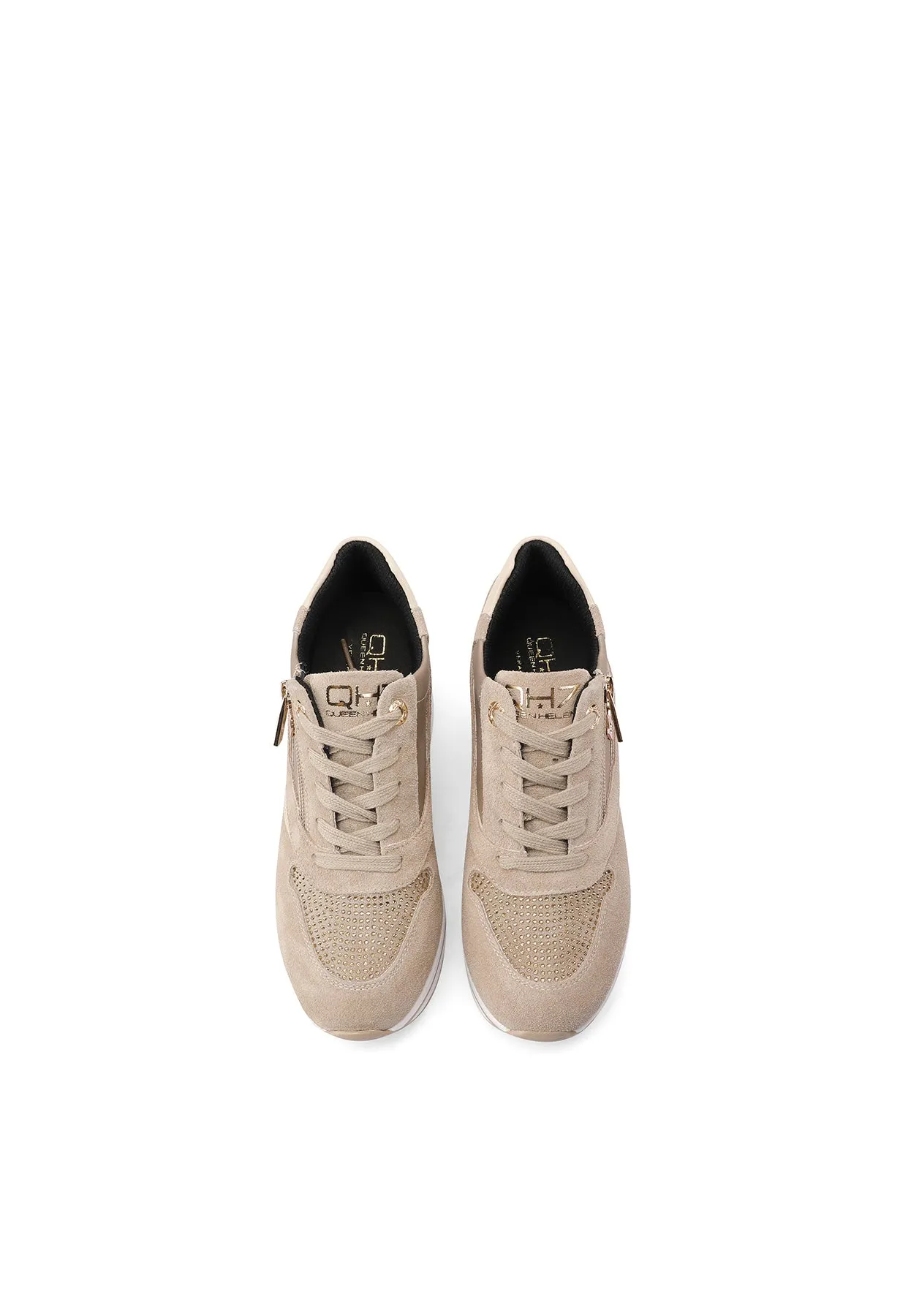 Sneakers in vera pelle con platform QH8013