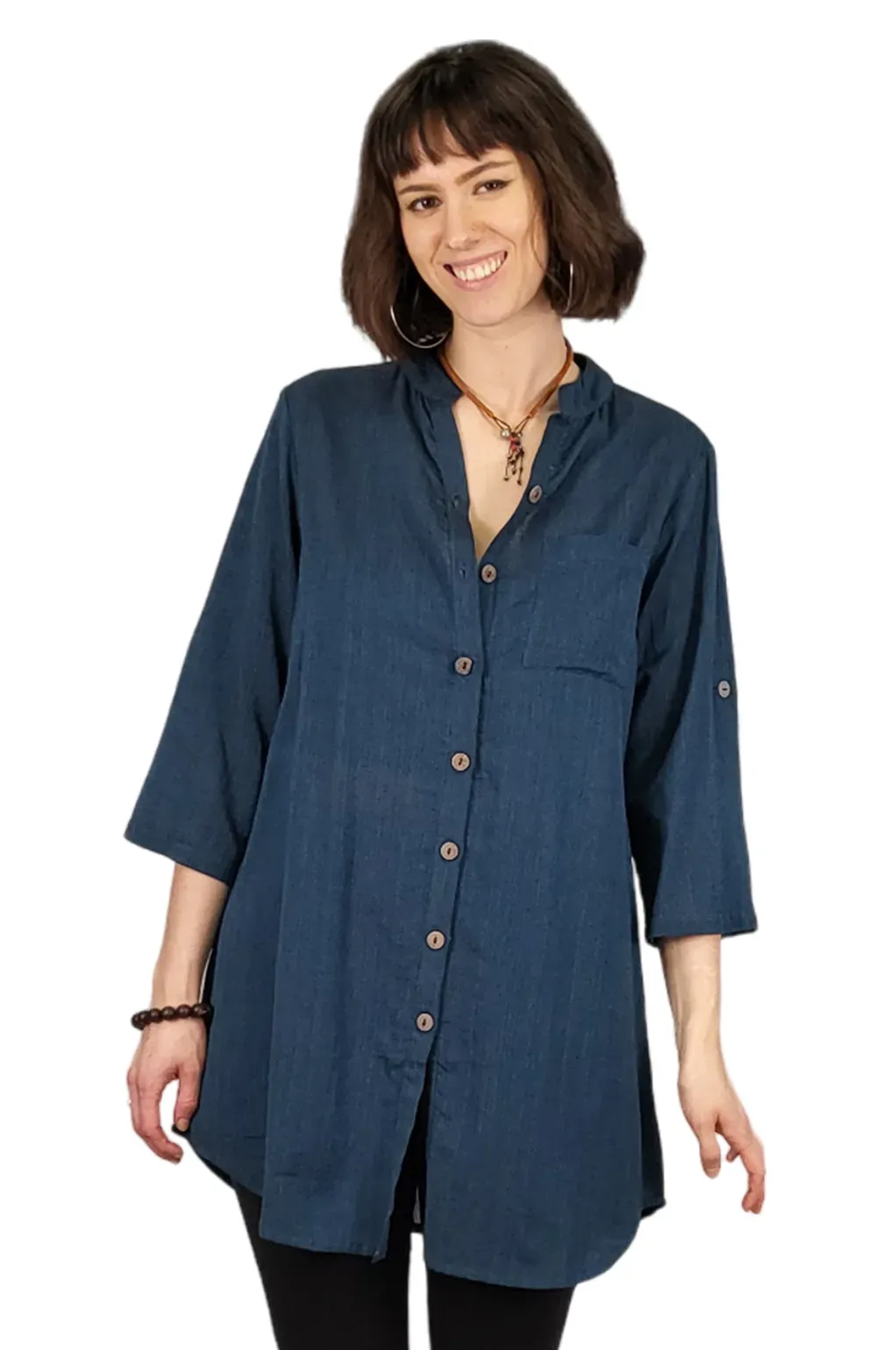 Solid Tunic Blouse