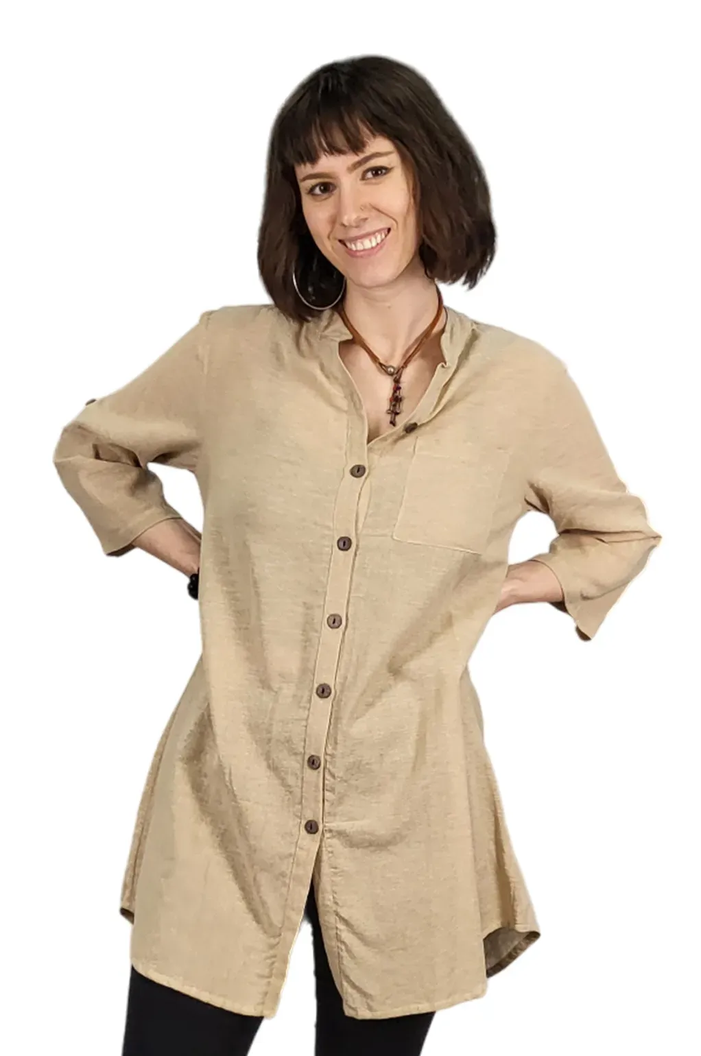 Solid Tunic Blouse