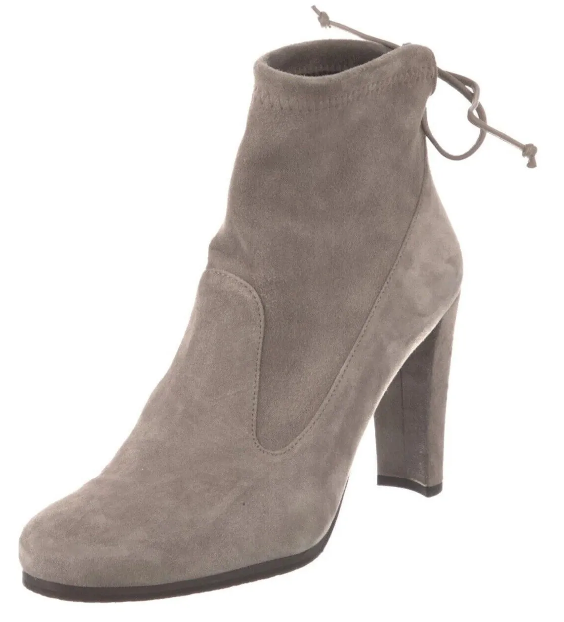 Stuart Weitzman Women's Mitten Sock Gray Ankle Booties with Stiletto Heel, Size 8
