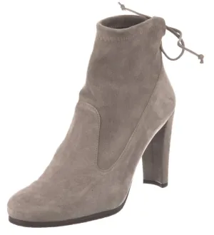 Stuart Weitzman Women's Mitten Sock Gray Ankle Booties with Stiletto Heel, Size 8