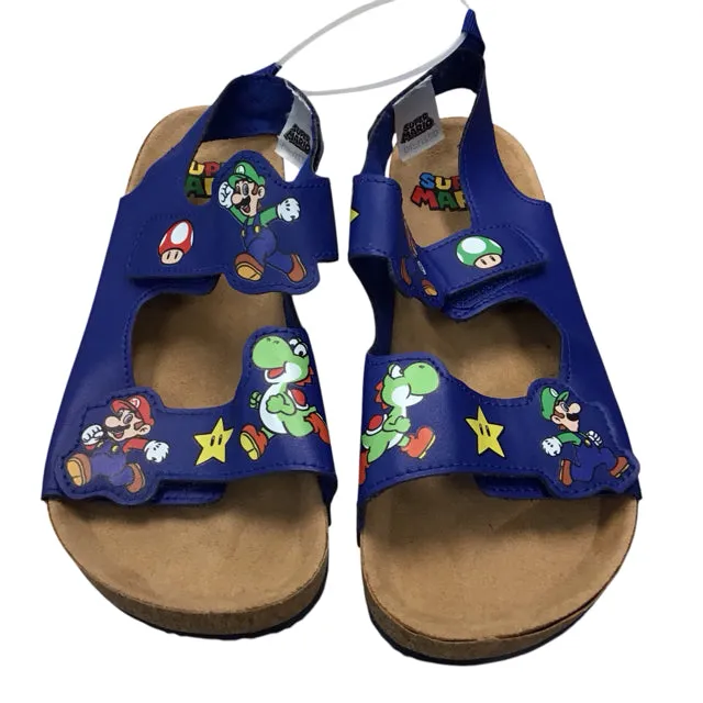 Super Mario NWOT Boy's Blue Sandals Size 1.5 Youth
