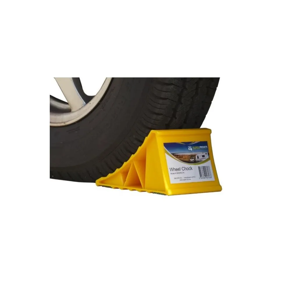 Supex Wheel Chock for All Caravans and Trailers Yellow Each