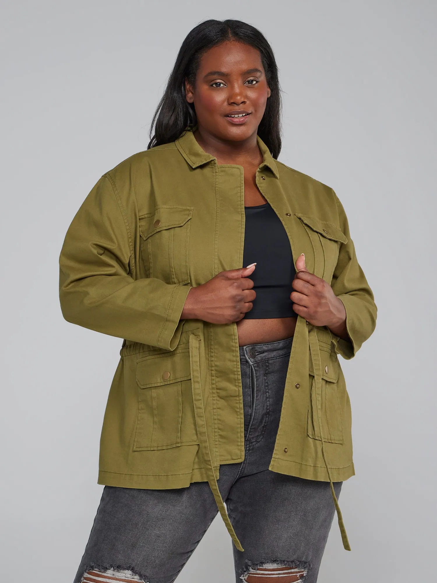 Tie-Waist Utility Jacket