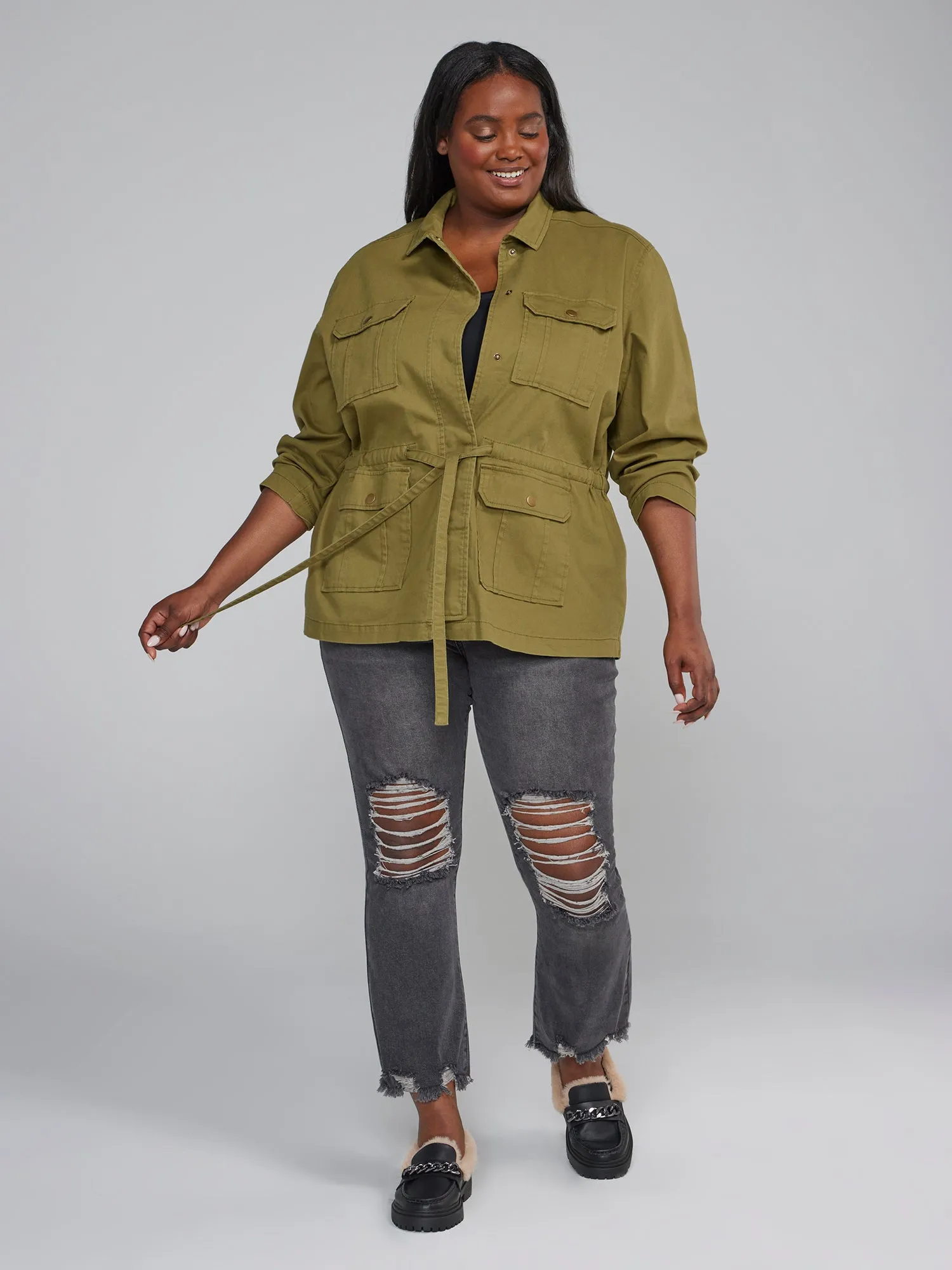 Tie-Waist Utility Jacket
