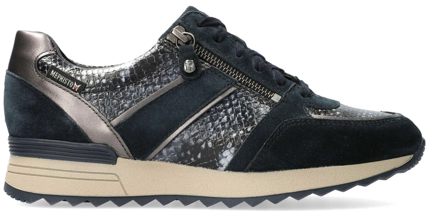 'Toscana’ women's lace-zip sneaker - Blue