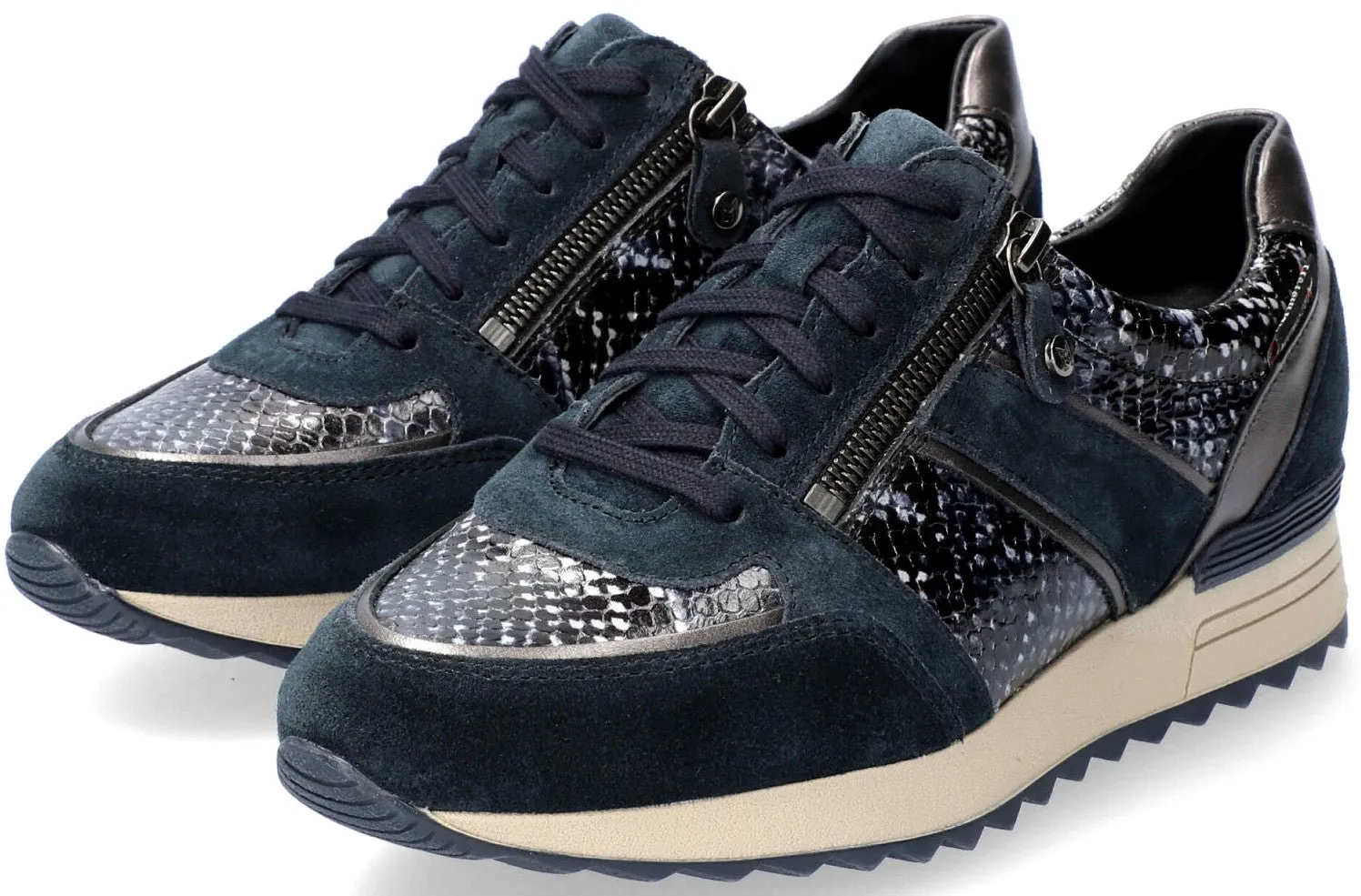 'Toscana’ women's lace-zip sneaker - Blue