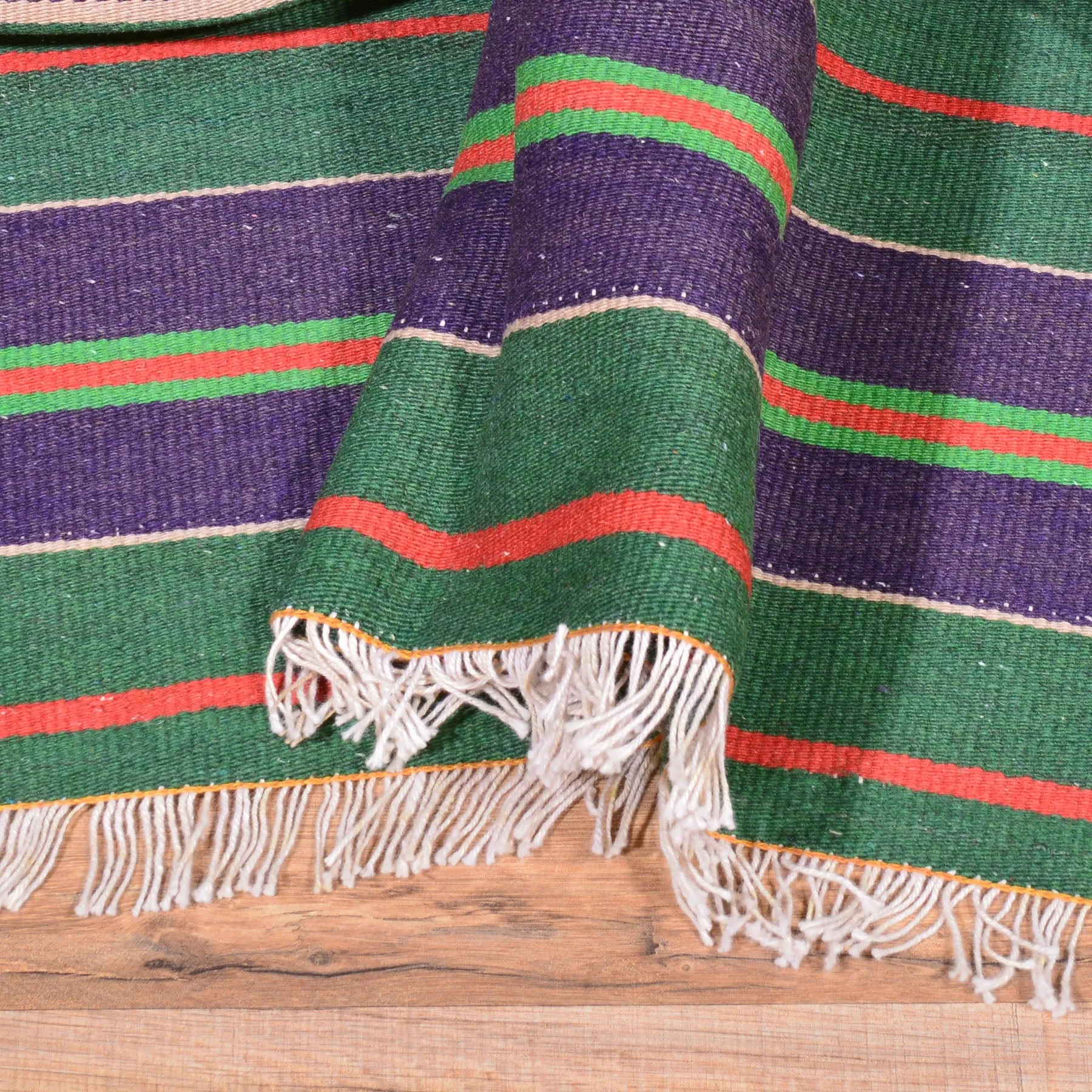 Turkish Striped Design Handmade Reversible Kilim Wool Rug (Size 3.5 X 4.8) Brral-5187