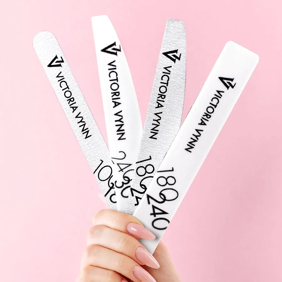 Victoria Vynn Straight Grey Nail Files 180/240 10pcs