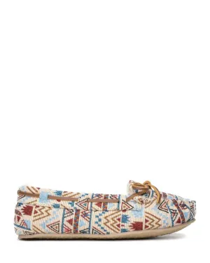Women's Cally Mosaic Faux Fur Lined Slipper In Cream