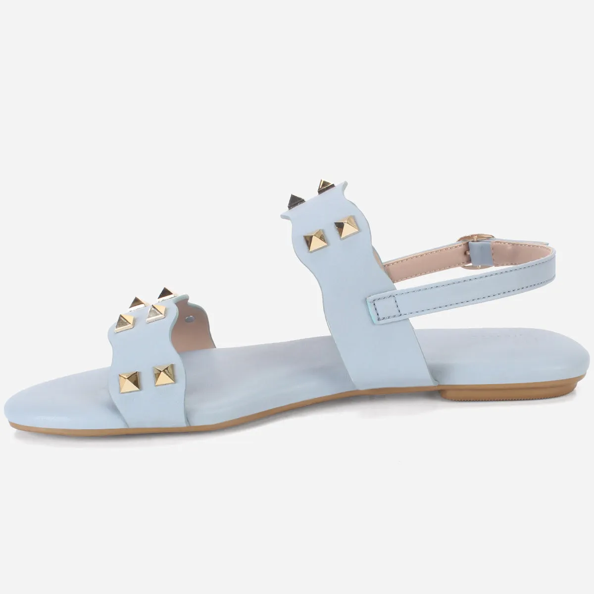 Womens "MAEY" Flat Stud Detailing Summer Sandals