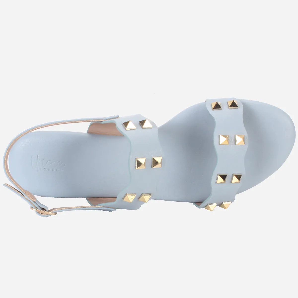 Womens "MAEY" Flat Stud Detailing Summer Sandals