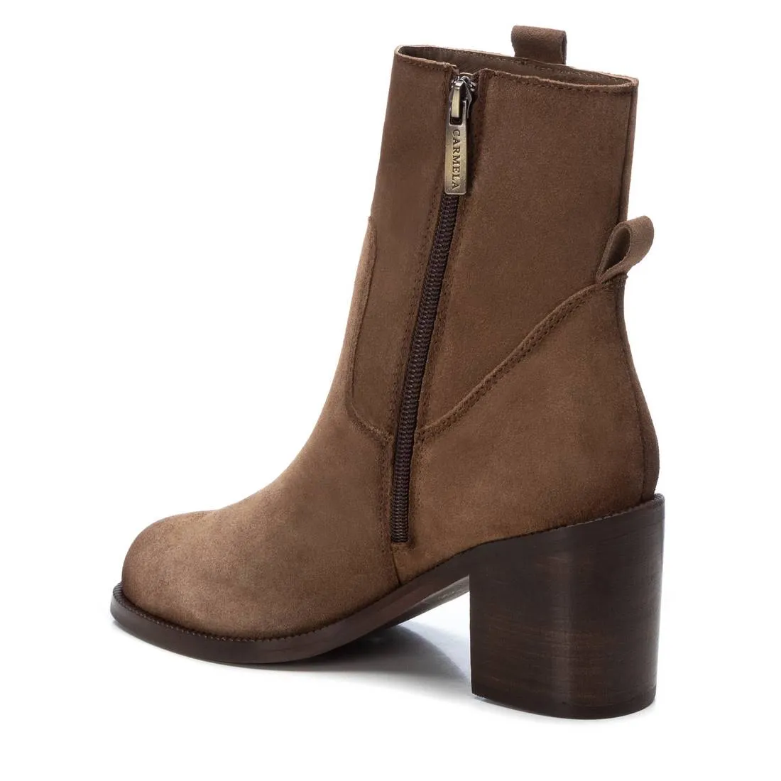 Women's Suede Block Heel Booties Carmela By XTI 160937 Taupe