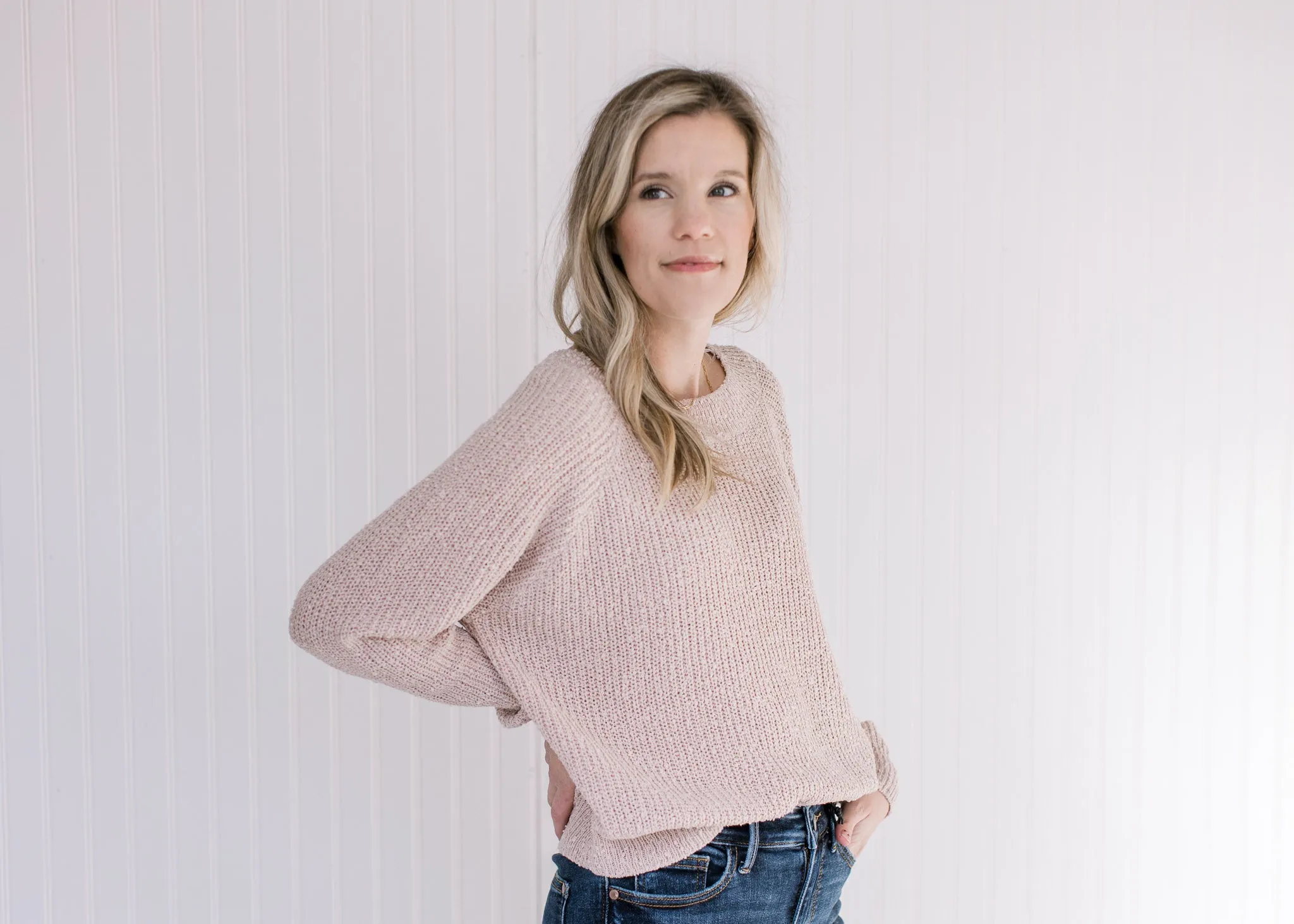 X Creamy Textured Sweater