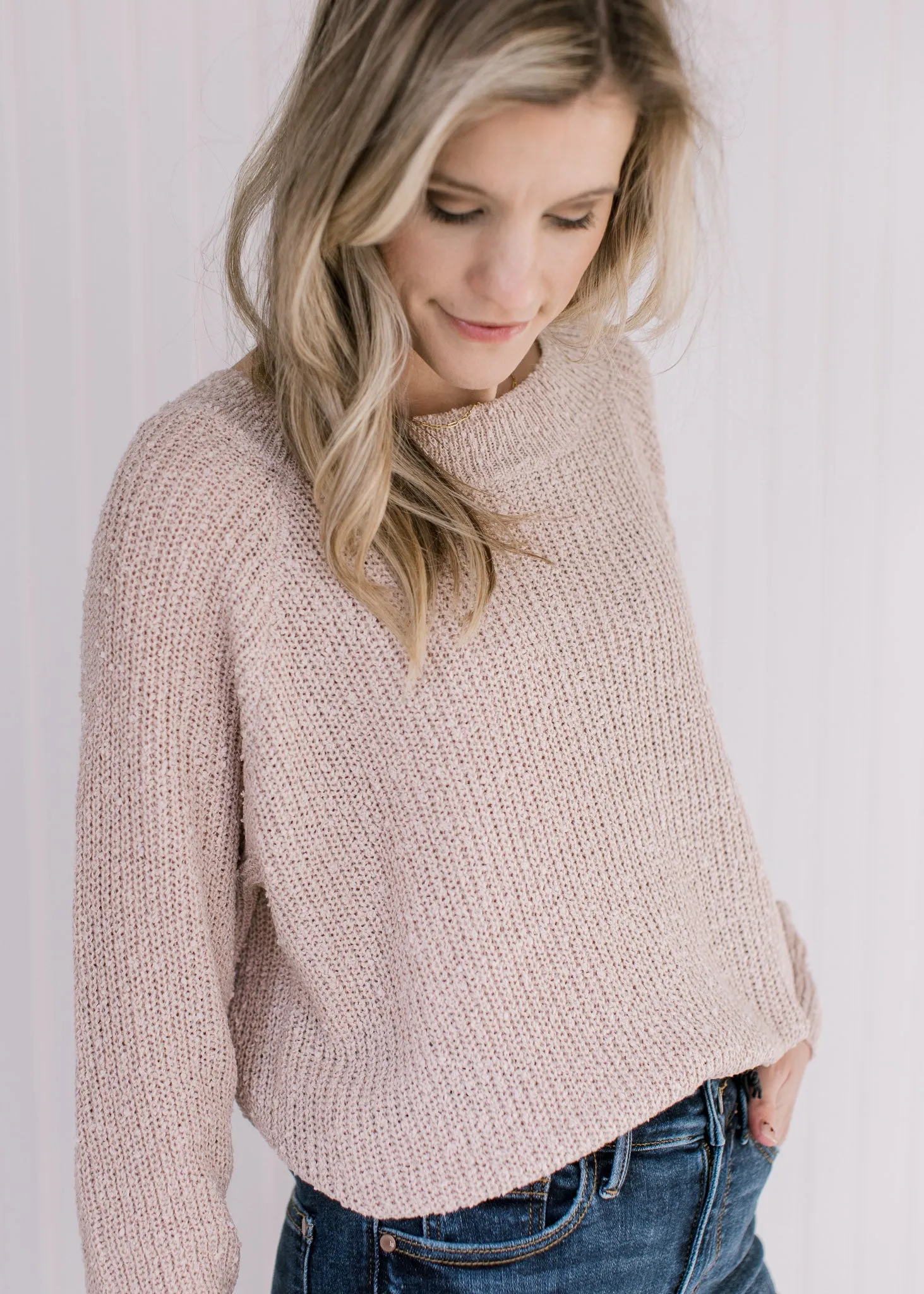 X Creamy Textured Sweater