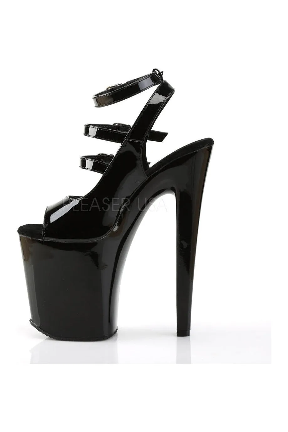 XTREME-873 Platform Sandal  | Black Patent