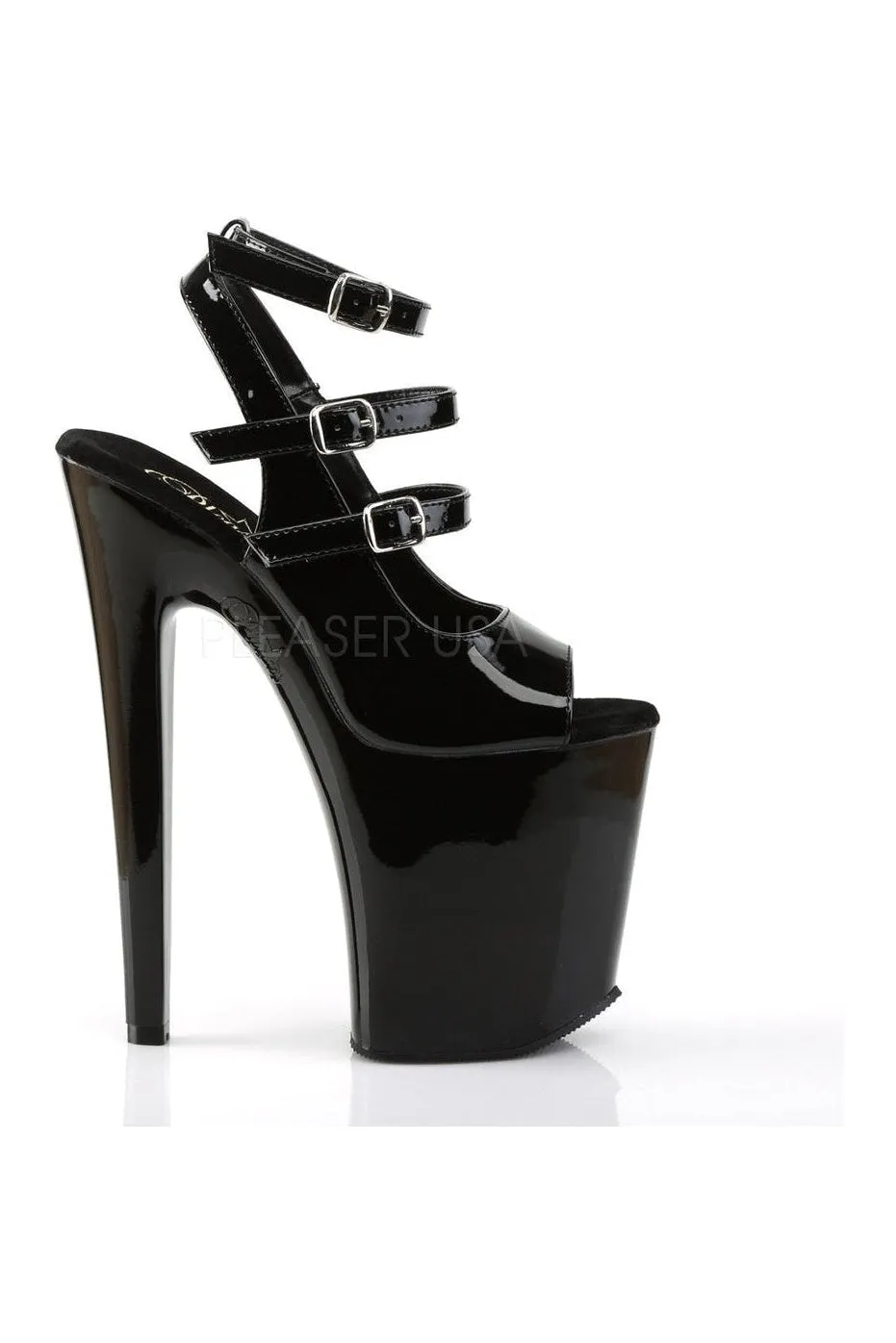 XTREME-873 Platform Sandal  | Black Patent
