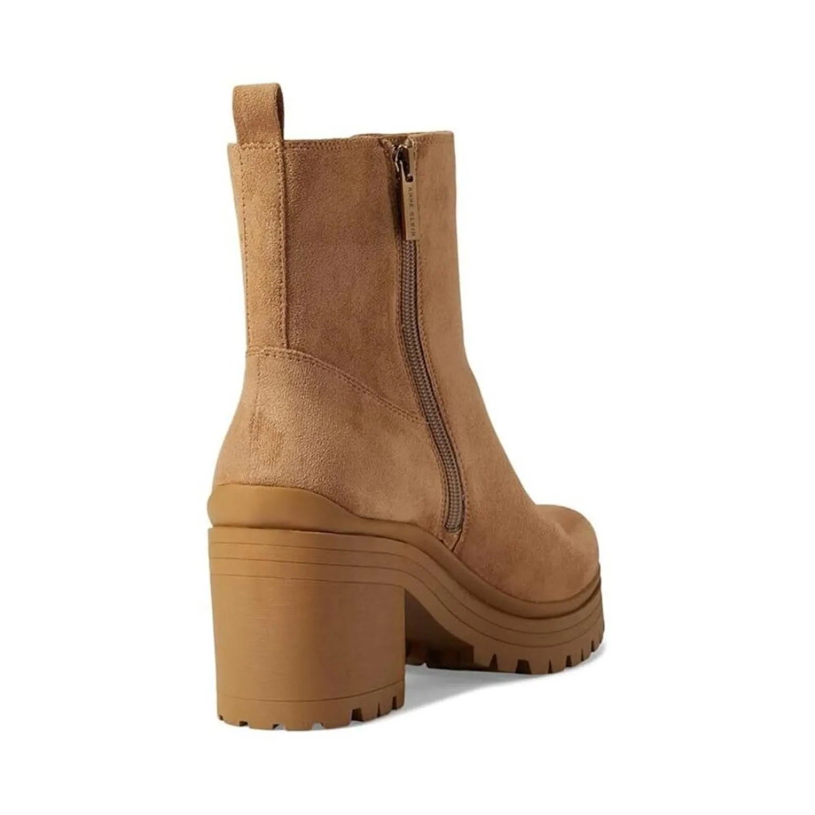 Zendaya Natural Suede Heeled Ankle Booties
