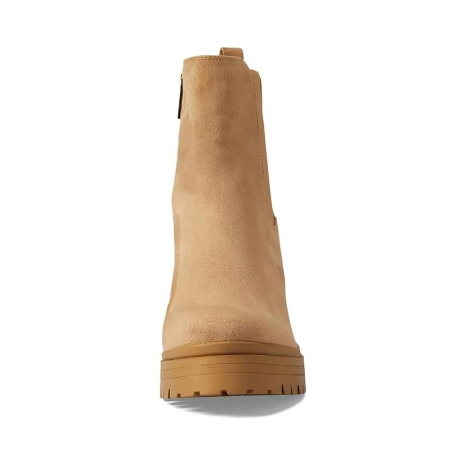 Zendaya Natural Suede Heeled Ankle Booties